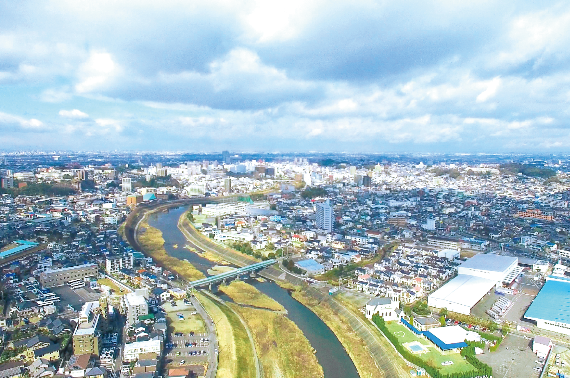 岡崎市の上空写真